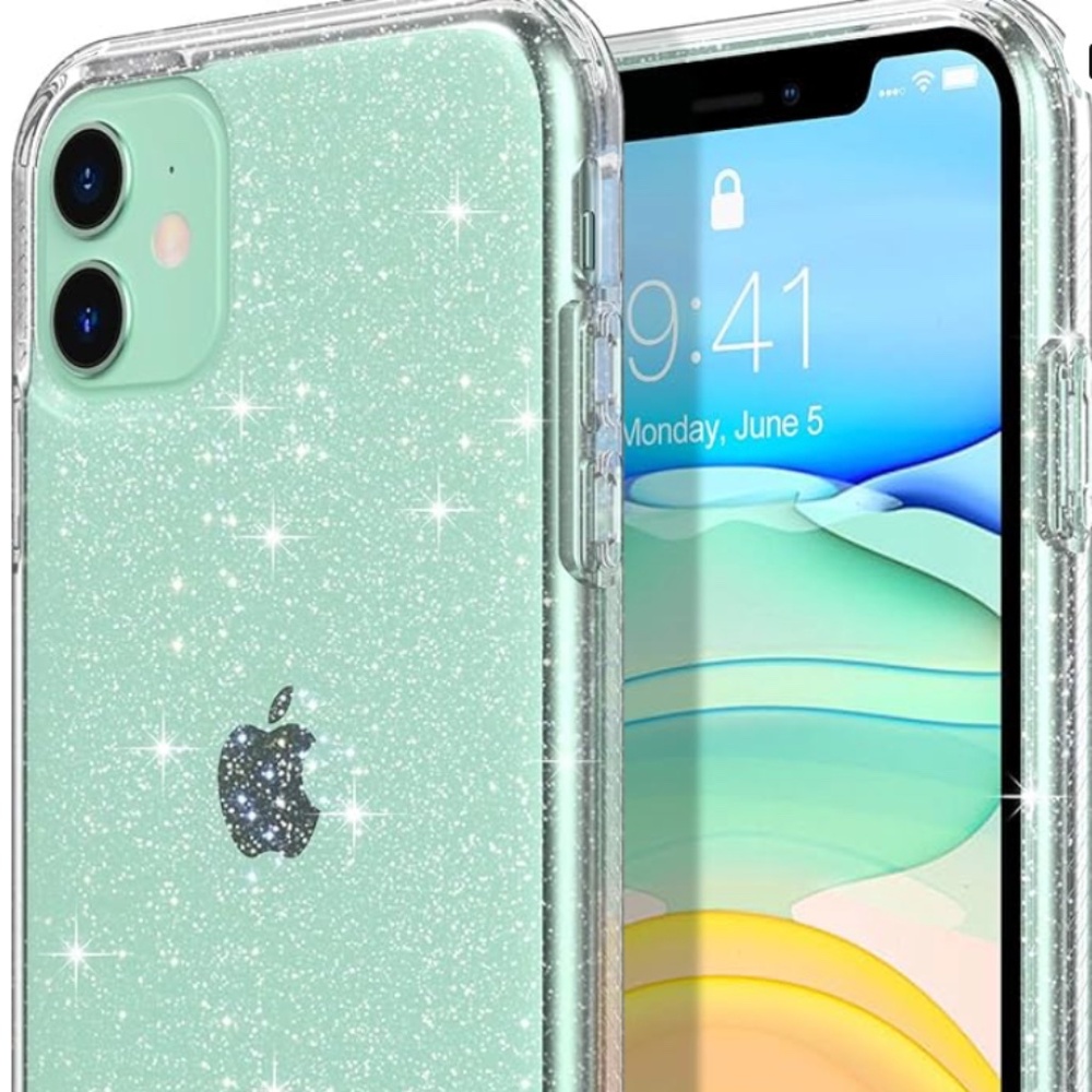 NEW ULAK Glitter Case Compatible iPhone 11 6.1-Inch 2019, Transparent Thin Slim